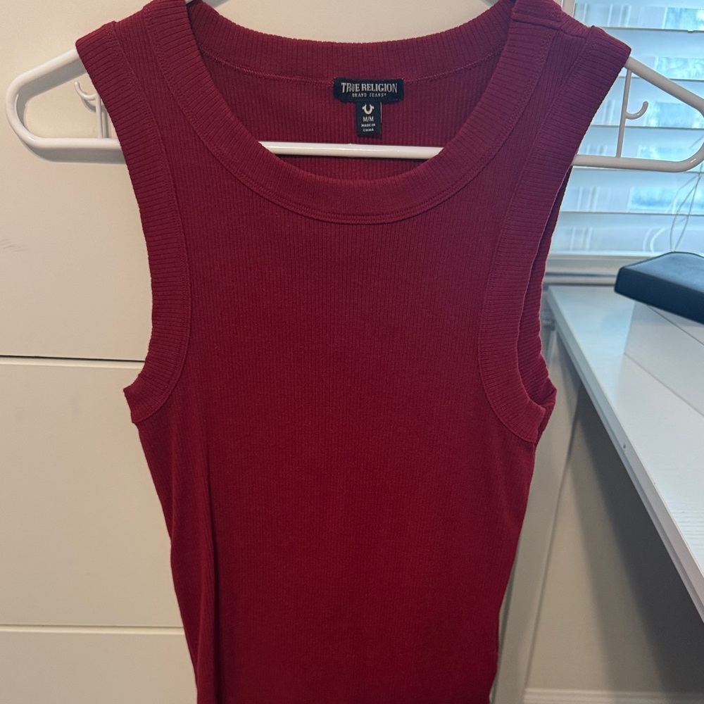 True Religion Women's Rich Red Tank Top